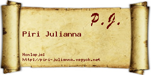 Piri Julianna névjegykártya